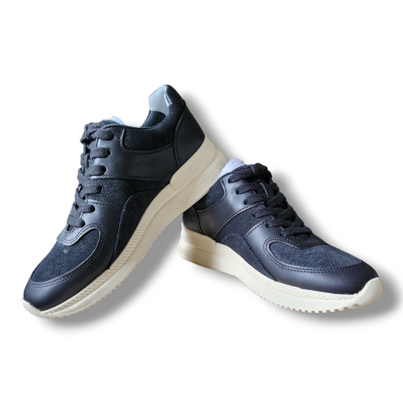 Everlane The Trainer Black Leather Sneakers Women's Size 6 - Picture 6 of 9